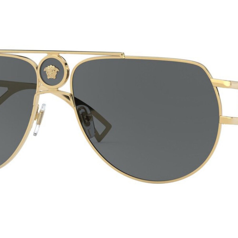 VERSACE VE2225 100287 GOLD GREY LENS SUNGLASSES - Picture 4 of 10